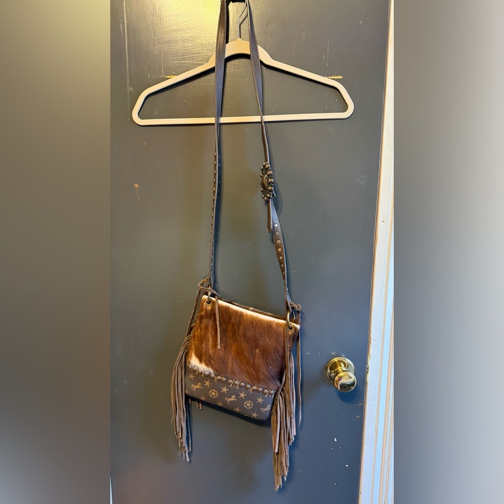 Montana West Brown and Black Crossbody Bag with Fringe